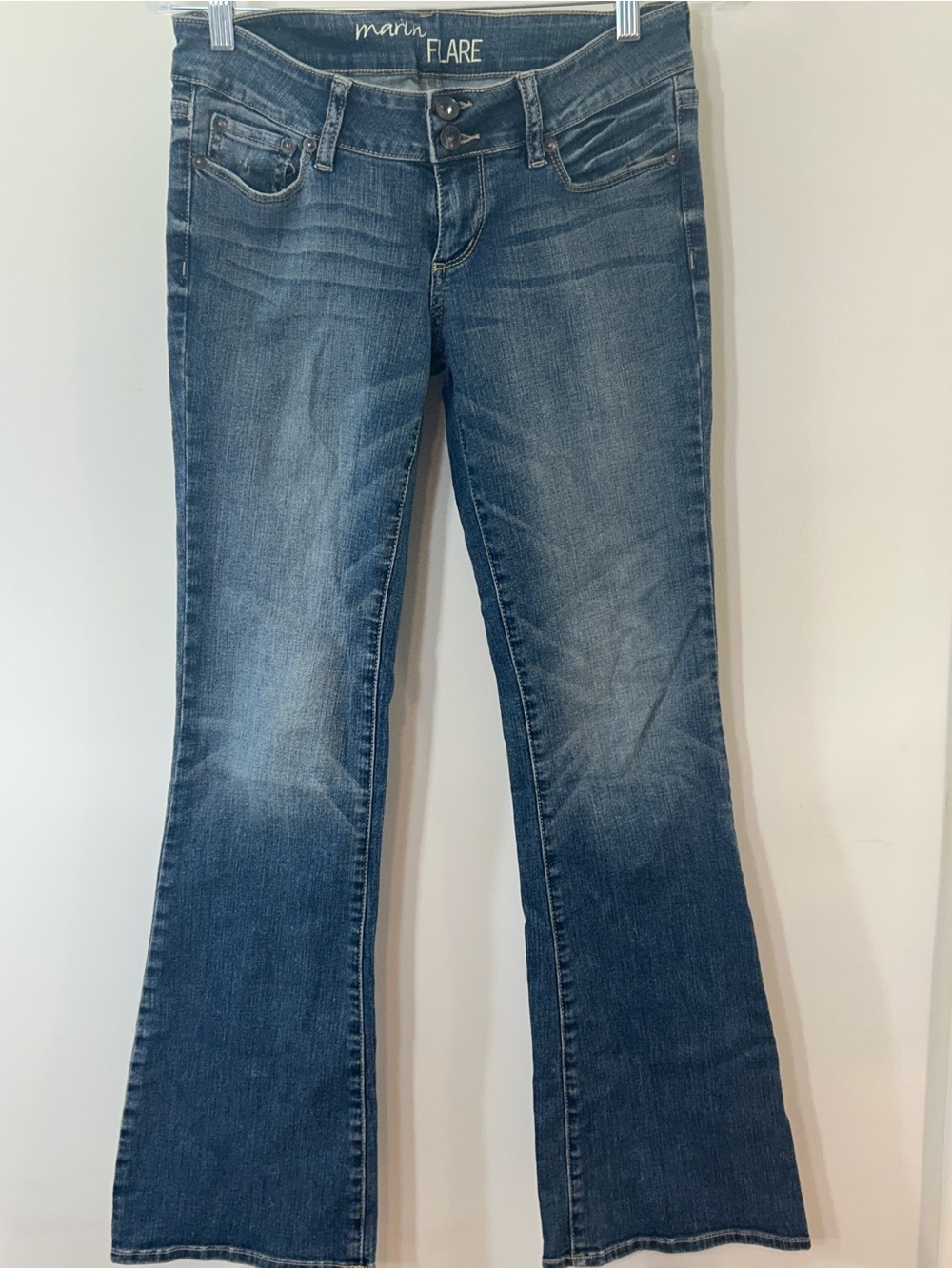 Bullhead Medium Blue Flare Jeans with Subtle Fade